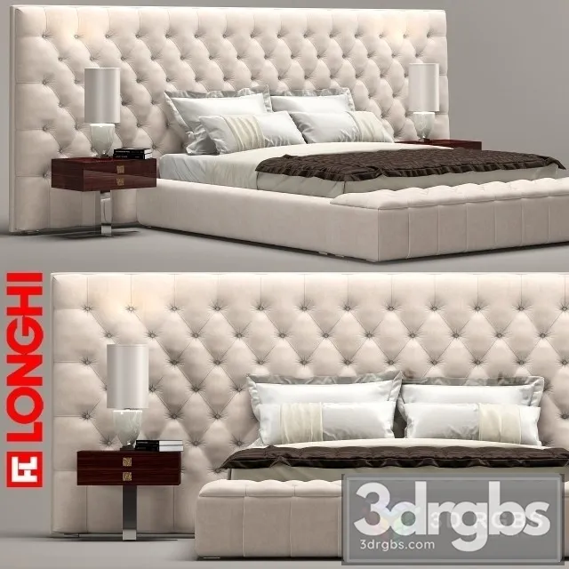 Longhi Luxury Bed 3D Model Download