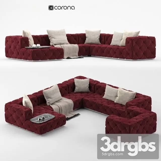 Longhi Must Sofa 01 3D Model Download