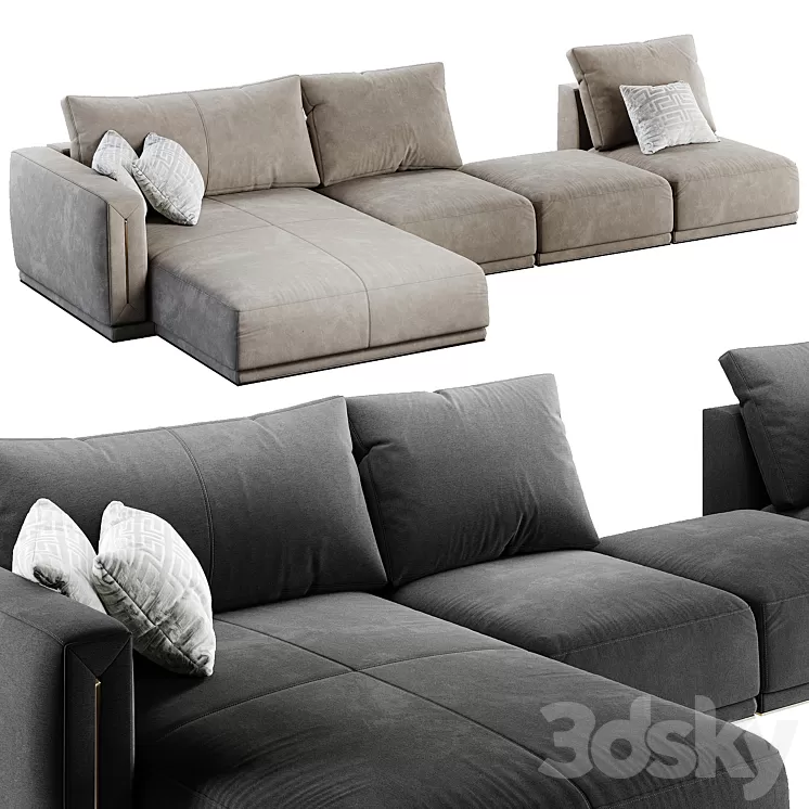 LONGHI sofa Atar 3D Model Free Download