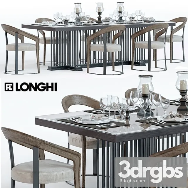 Longhi- table and chair – extras 2 3D Model Download