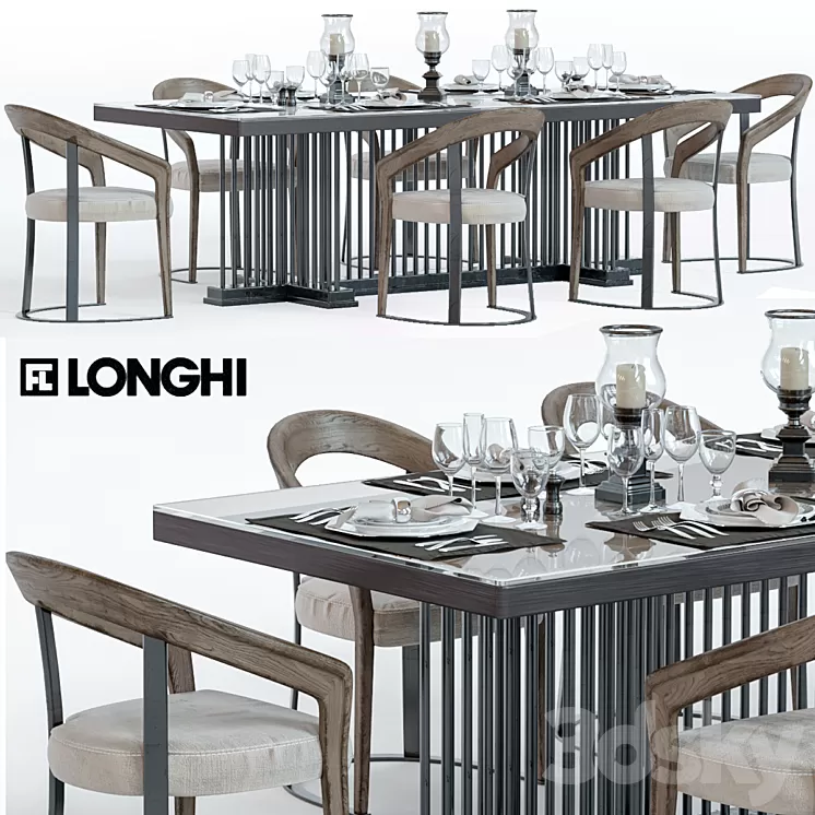 Longhi- table and chair – EXTRAS 3D Model