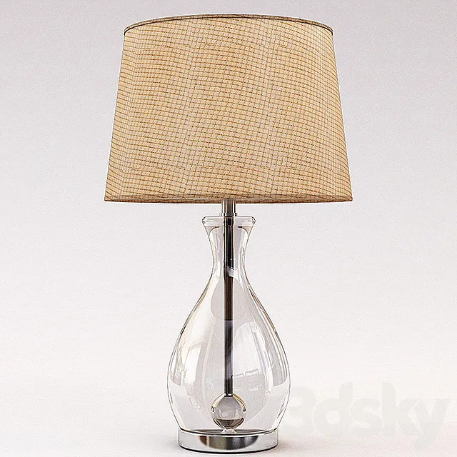 Longport Glass and Chrome Table Lamp 3D Model Longport Glass and Chrome Table Lamp 3D Model