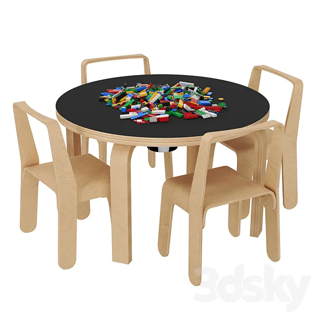 Look Me children table and chair 3D Model Look Me children table and chair 3D Model