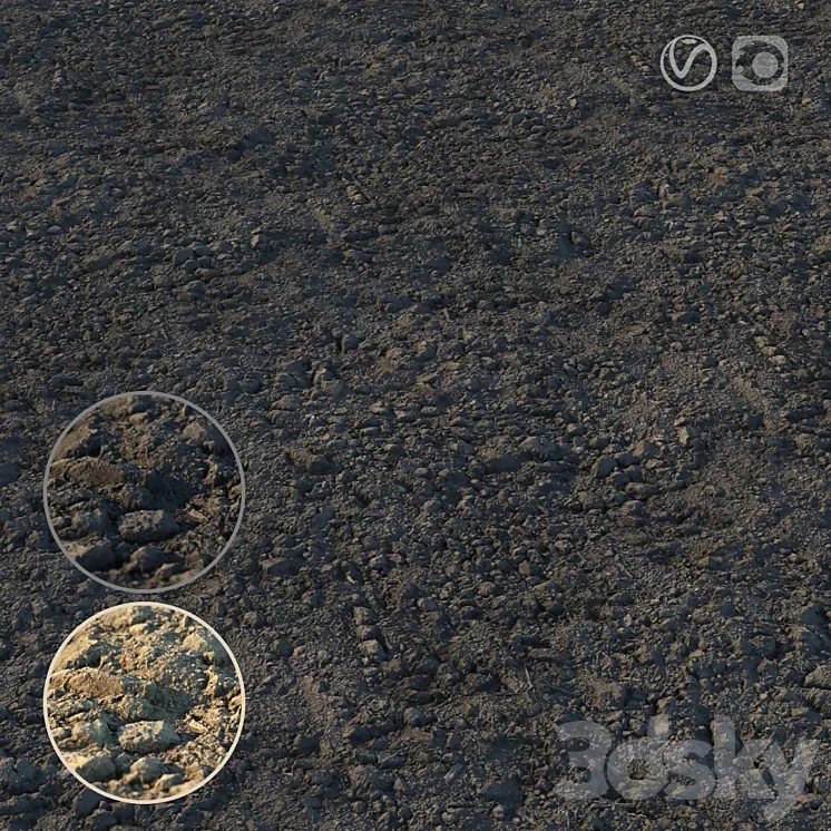 Loosened ground material 02 3D Model