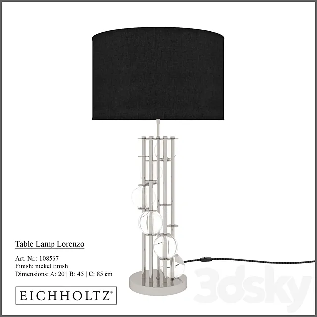 Lorenzo Table Lamp by Eichholtz 3D Model