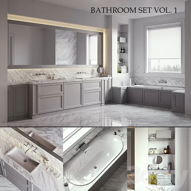 L'ORIGINE Aeterna Bathroom set (vray GGX corona PBR) 3D Model L'ORIGINE Aeterna Bathroom set (vray GGX corona PBR) 3D Model