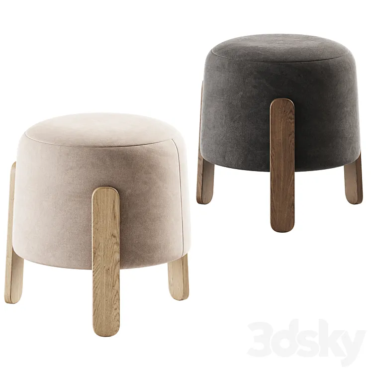 Lou Ottoman Verellen \/ Pouf 3D Model Free Download