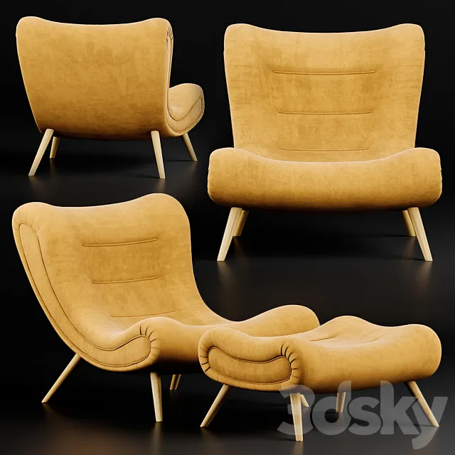 louis fashion single sofa 3DModel