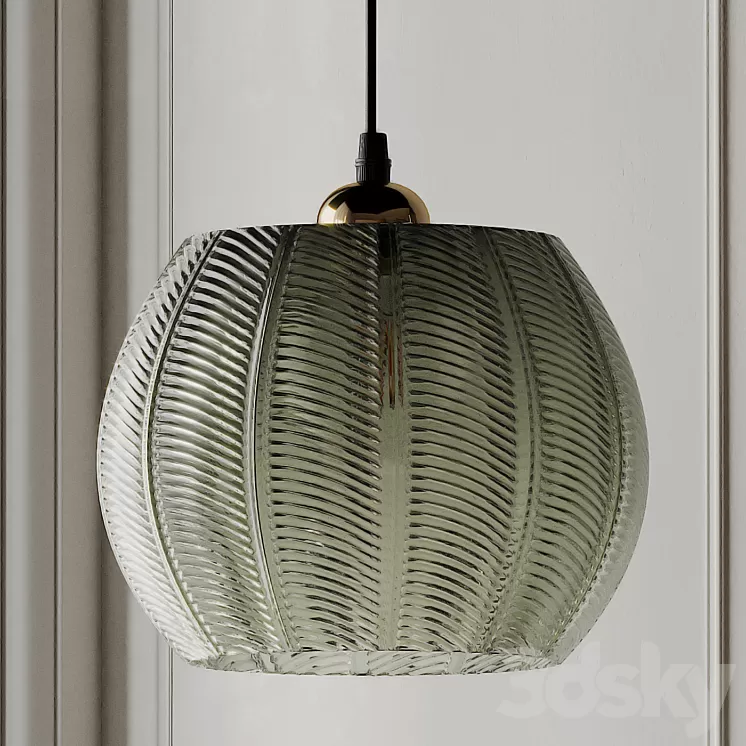 Louis Green Glass Pendant Light from Beaumonde 3D Model Louis Green Glass Pendant Light from Beaumonde 3D Model