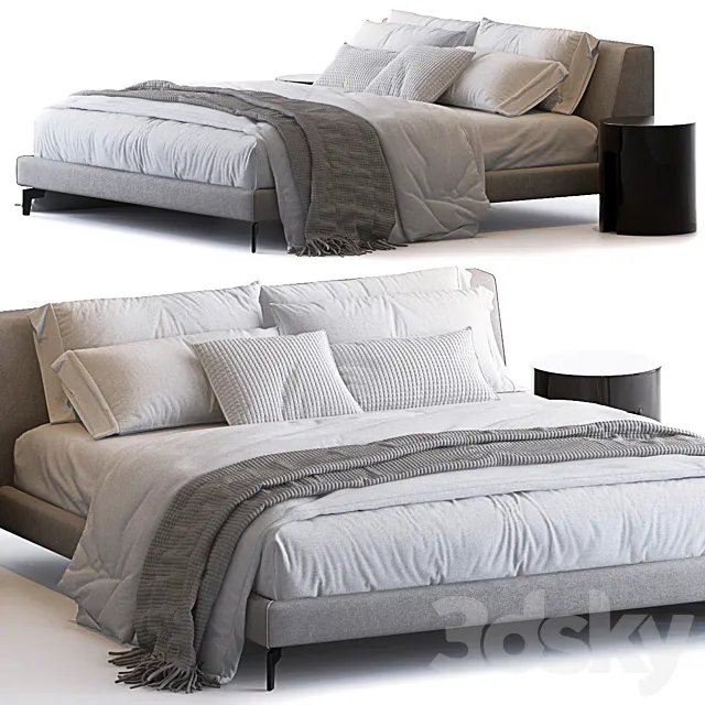 Louis up bed by Meridiani 3D Model Louis up bed by Meridiani 3D Model