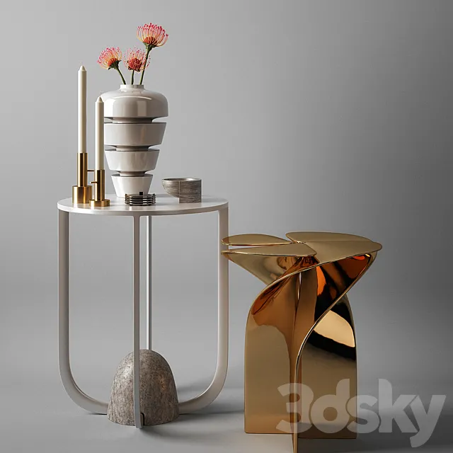 Louis Vuitton Blossom Stool with Decor 3D Model Louis Vuitton Blossom Stool with Decor 3D Model