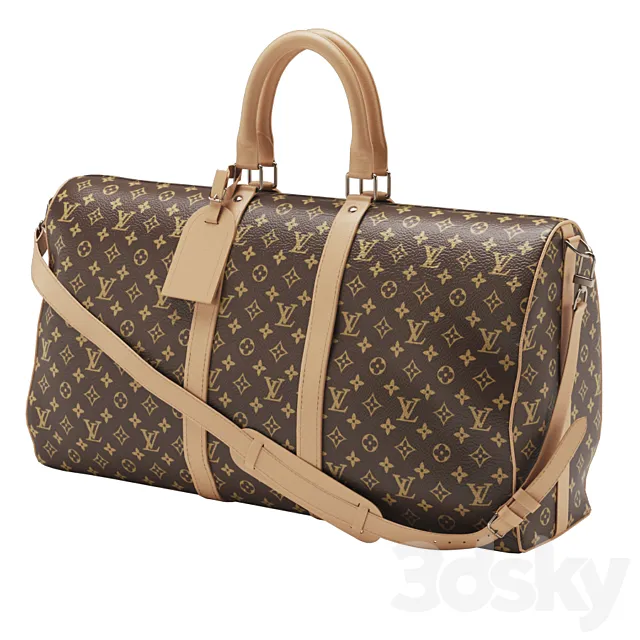 Louis Vuitton Monogram Keepall Bandouliere 55 3D Model Louis Vuitton Monogram Keepall Bandouliere 55 3D Model