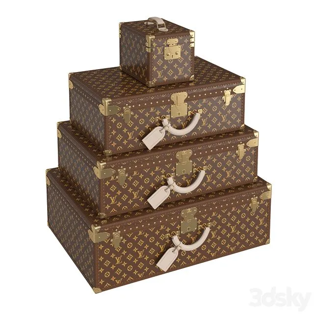 Louis Vuitton Suitcases 3D Model Louis Vuitton Suitcases 3D Model