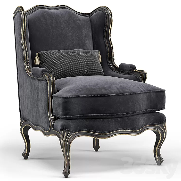Louis XV Bergere Wing Armchair 3D Model Free Download