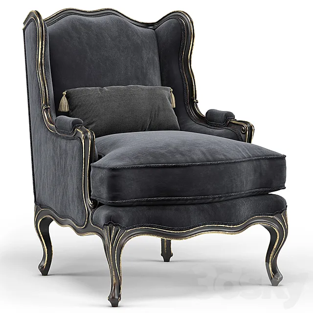 Louis XV Bergere Wing Armchair 3DModel