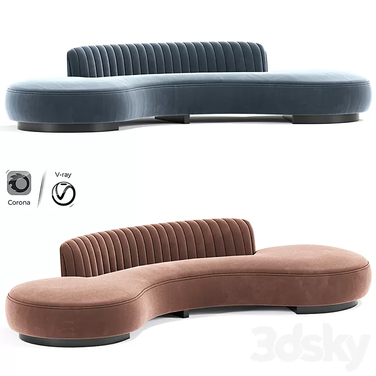 Lounge Curved Sofa 3D Model Free Download