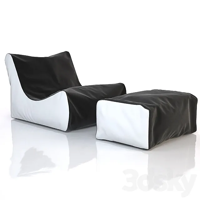 Lounger chair and ottoman 3D Model Lounger chair and ottoman 3D Model