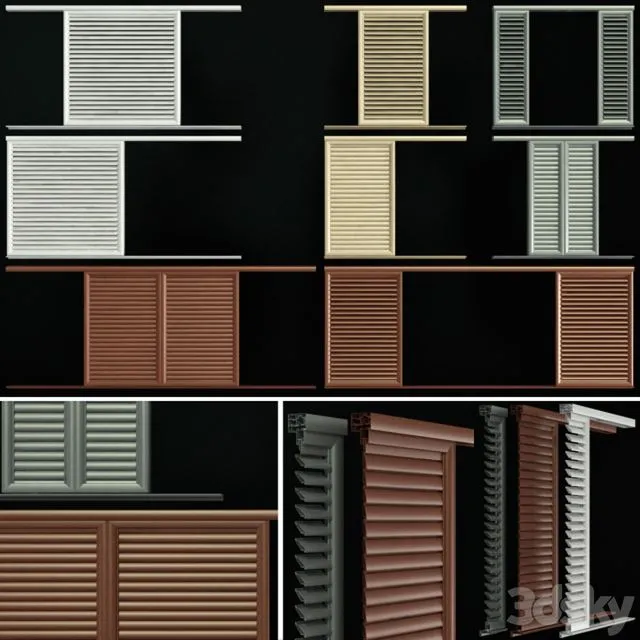 Louvre screens for windows and doors 3D Model