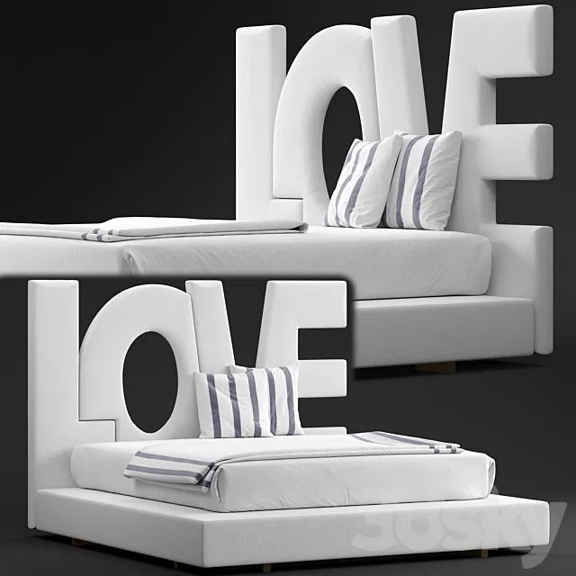 Love bed_by erba italia 3DModel Love bed_by erba italia 3DModel