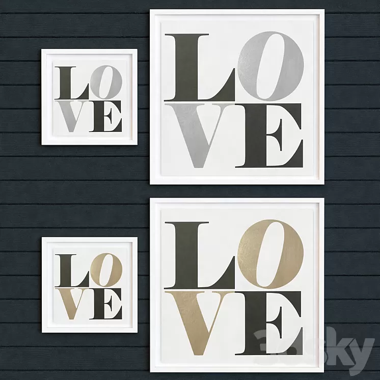 LOVE METALLIC FOIL ART 3D Model