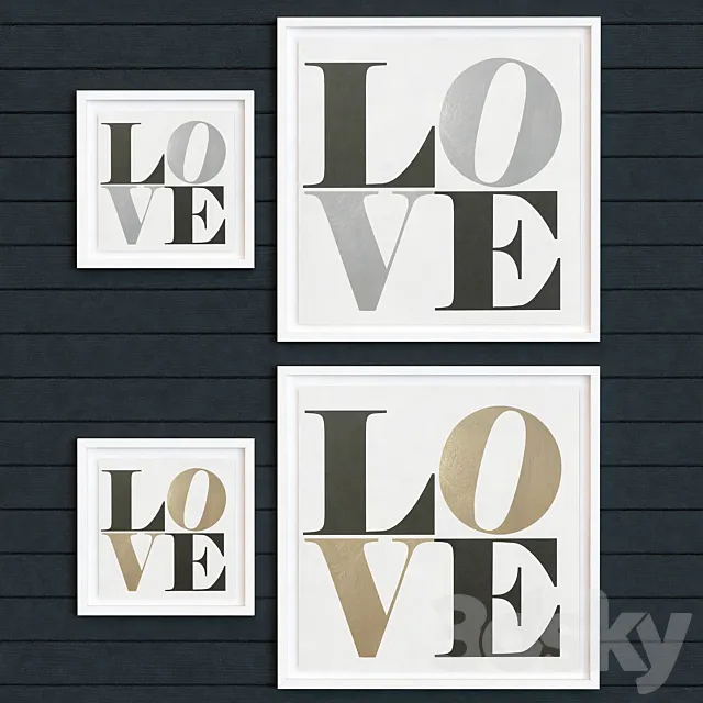 LOVE METALLIC FOIL ART 3DModel LOVE METALLIC FOIL ART 3DModel