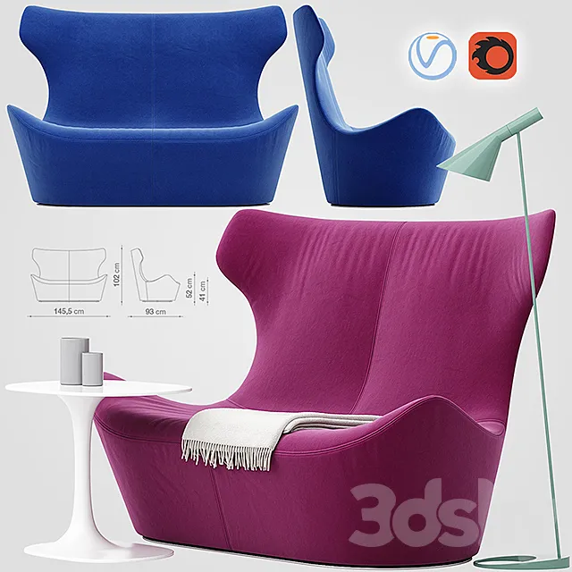 Love Papilio sofa 3DModel Love Papilio sofa 3DModel