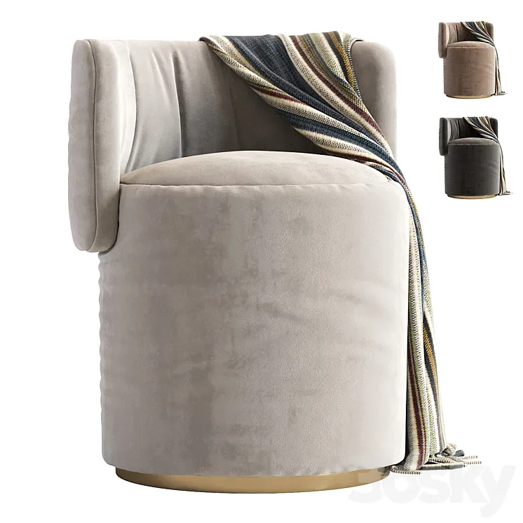 Love Seat Pouf Rugiano 3D Model Free Download