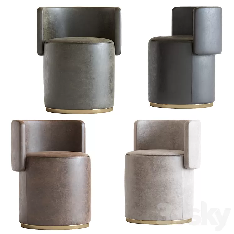 Love seat pouf rugiano 3D Model Love seat pouf rugiano 3D Model