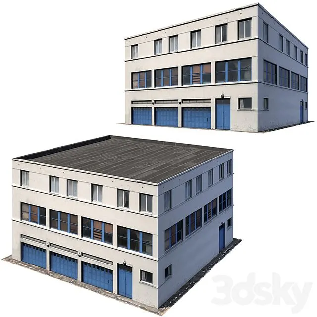 Low poly building 8K texture 3D Model