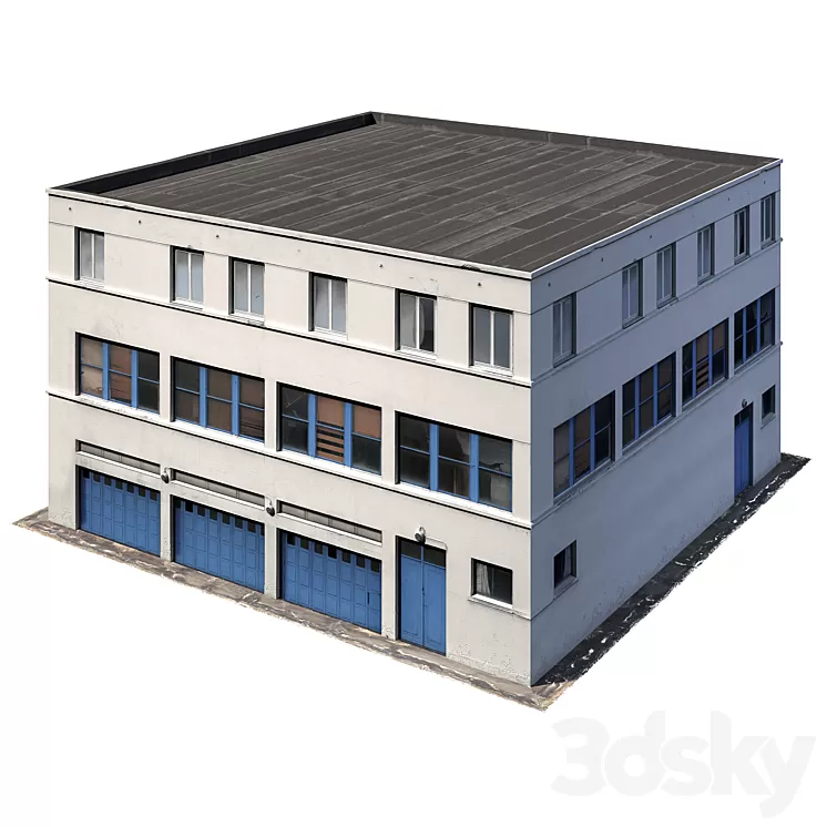 Low poly building 8K texture 3D Model