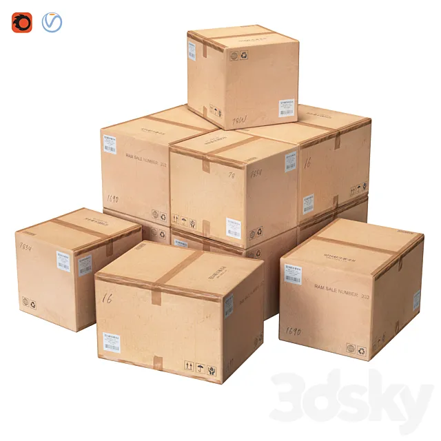 Low Poly Cardboard Boxes 3D Model Low Poly Cardboard Boxes 3D Model