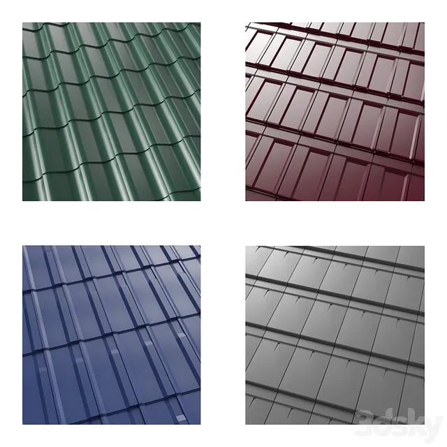 Low poly metal tile 3D Model