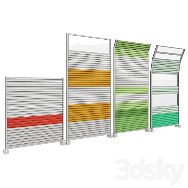 LOW POLY – Noise screens 3D Model LOW POLY – Noise screens 3D Model