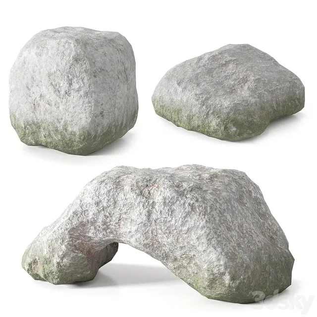 Low Poly Stones Set 02 3D Model Low Poly Stones Set 02 3D Model