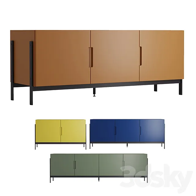 LOW RECTANGULAR FLOAT SIDEBOARD. Novamobili. 3D Model LOW RECTANGULAR FLOAT SIDEBOARD. Novamobili. 3D Model