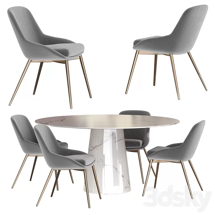 Low silla tapizada set by KENAY 3D Model Free Download