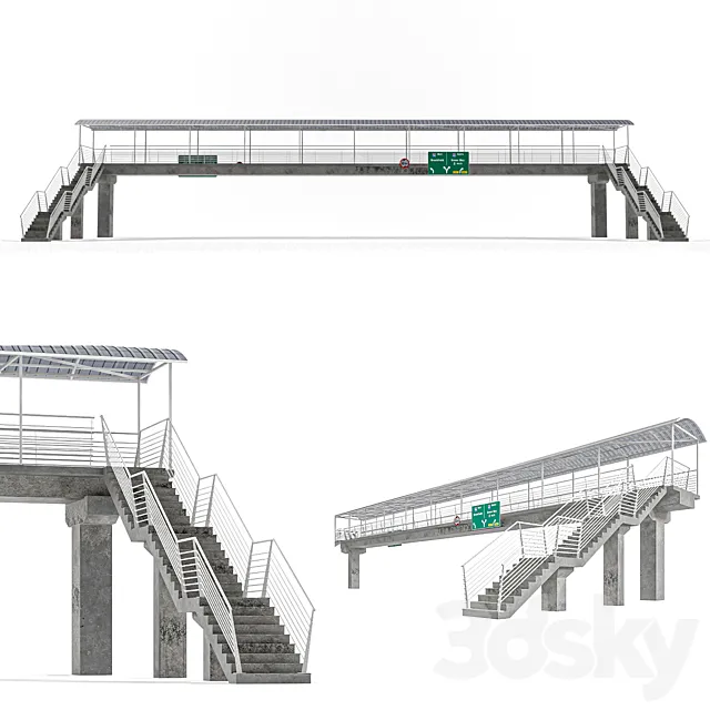 Lowpoly Pedestrian Bridge 3D Model Lowpoly Pedestrian Bridge 3D Model