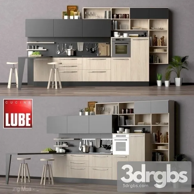 Lube Cucine Kitchen Cabinet 3D Model Download