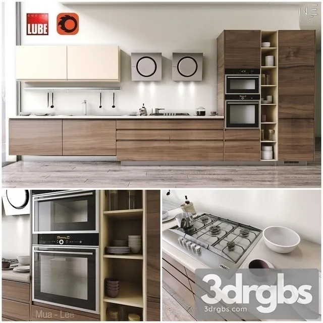 Lube Linda Kitchen Cabinet 3D Model Download