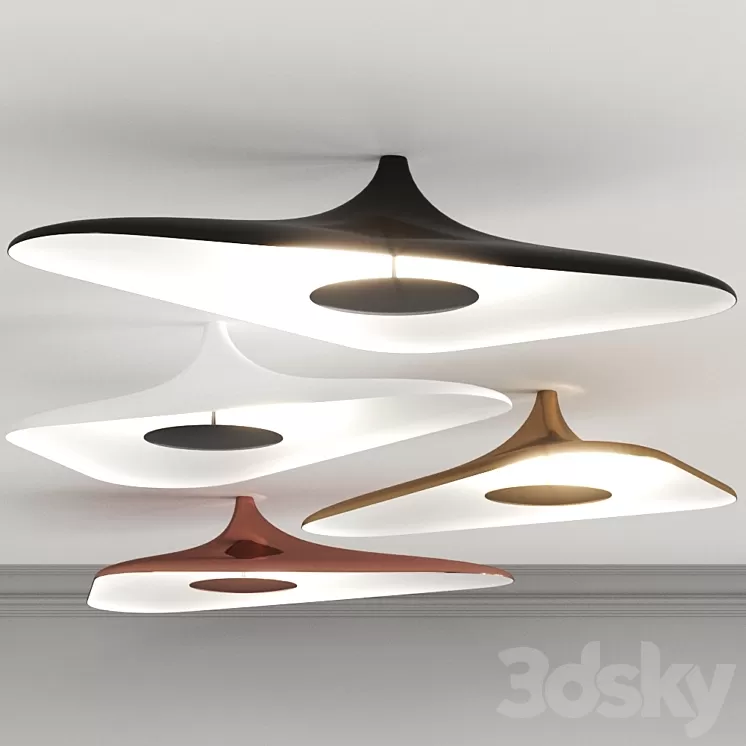 Luceplan Soleil Noir by Studio Odile Decq  Ceiling Light 3D Model Free Download
