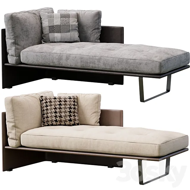 Luggage Chaise Longue By Minotti 3D Model