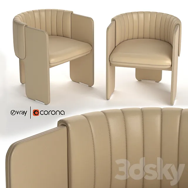 Luigi Massoni Armchair for Poltrona Frau 3D Model