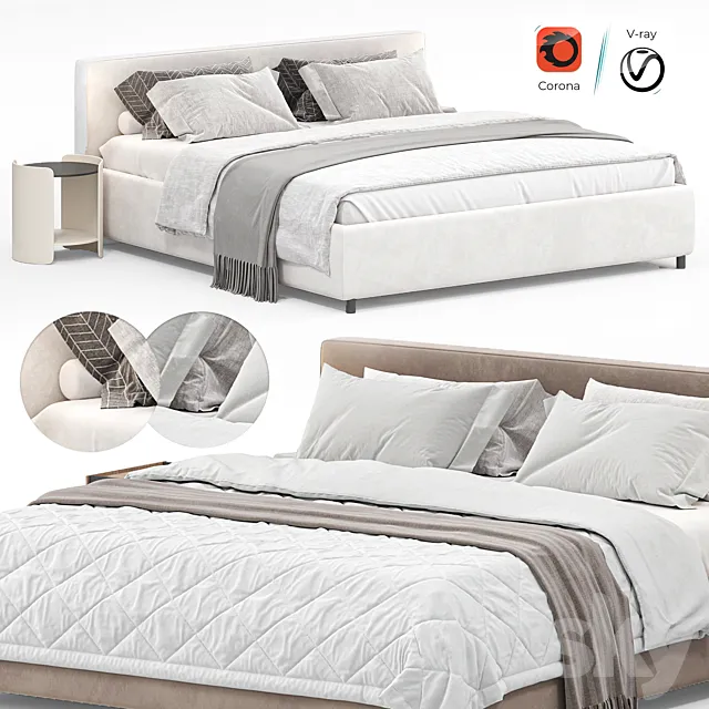 Luiza Bed Grand by Askona 3D Model Luiza Bed Grand by Askona 3D Model