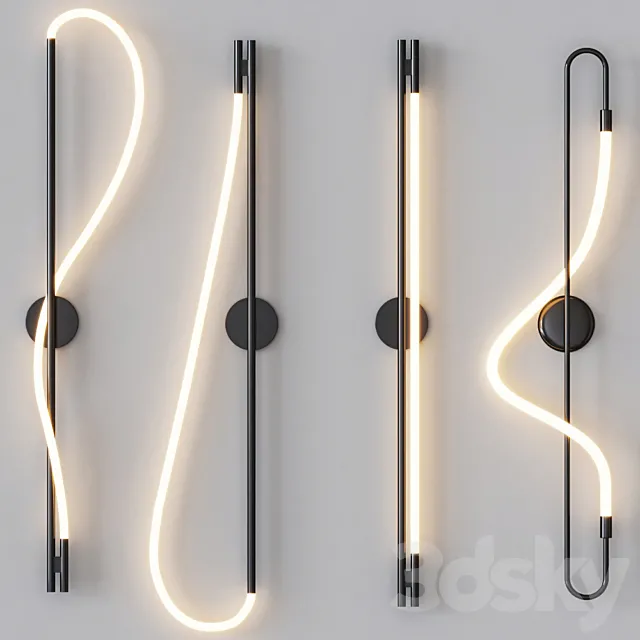 Luke Lamp Co – Wall Sconce Black Set 3D Model