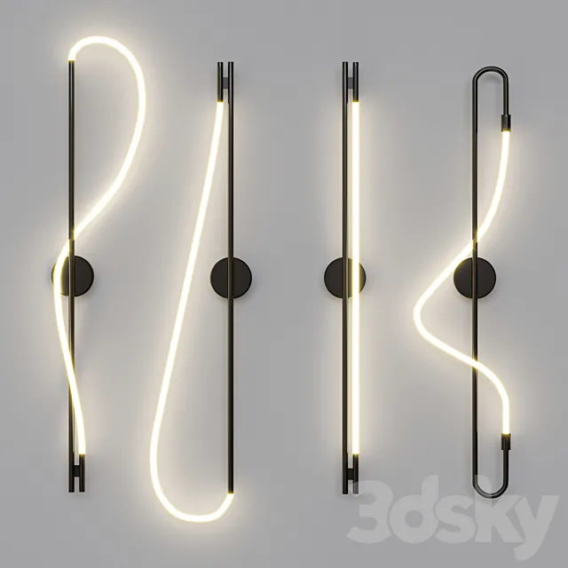Luke Lamp Co Wall Sconce Black Set 3D Model Luke Lamp Co Wall Sconce Black Set 3D Model