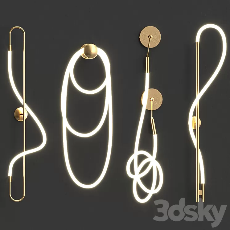Luke wall lamp collection 3D Model Luke wall lamp collection 3D Model