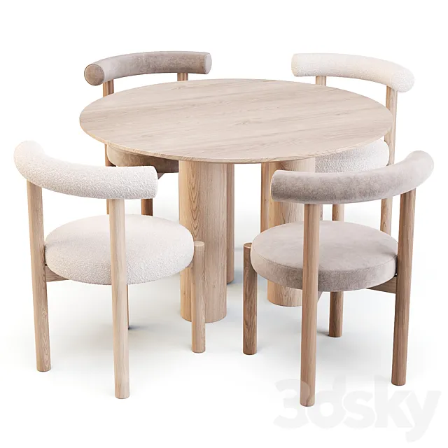 Lulu and Georgia: Dame Chair and Mojave Table – Dining Set 3D Model