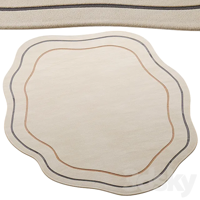 Lumi Handtufted Wool Rug 3D Model