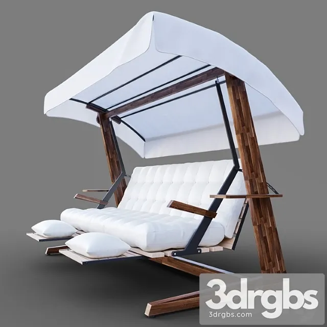 Luna 2600 luxury garden swing chair 2 3D Model Download