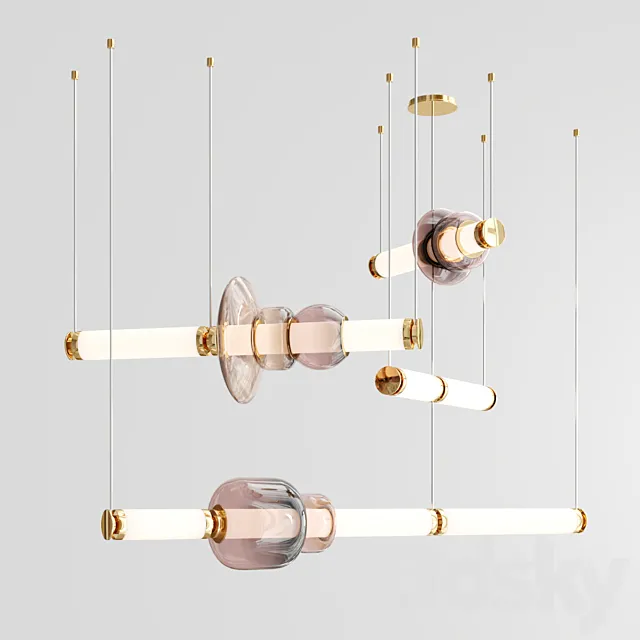 Luna chandelier 3 tier 3D Model